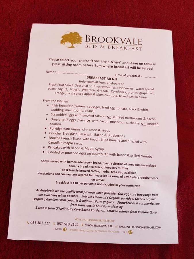 Brookvale Bed & Breakfast Wellingtonbridge Bagian luar foto